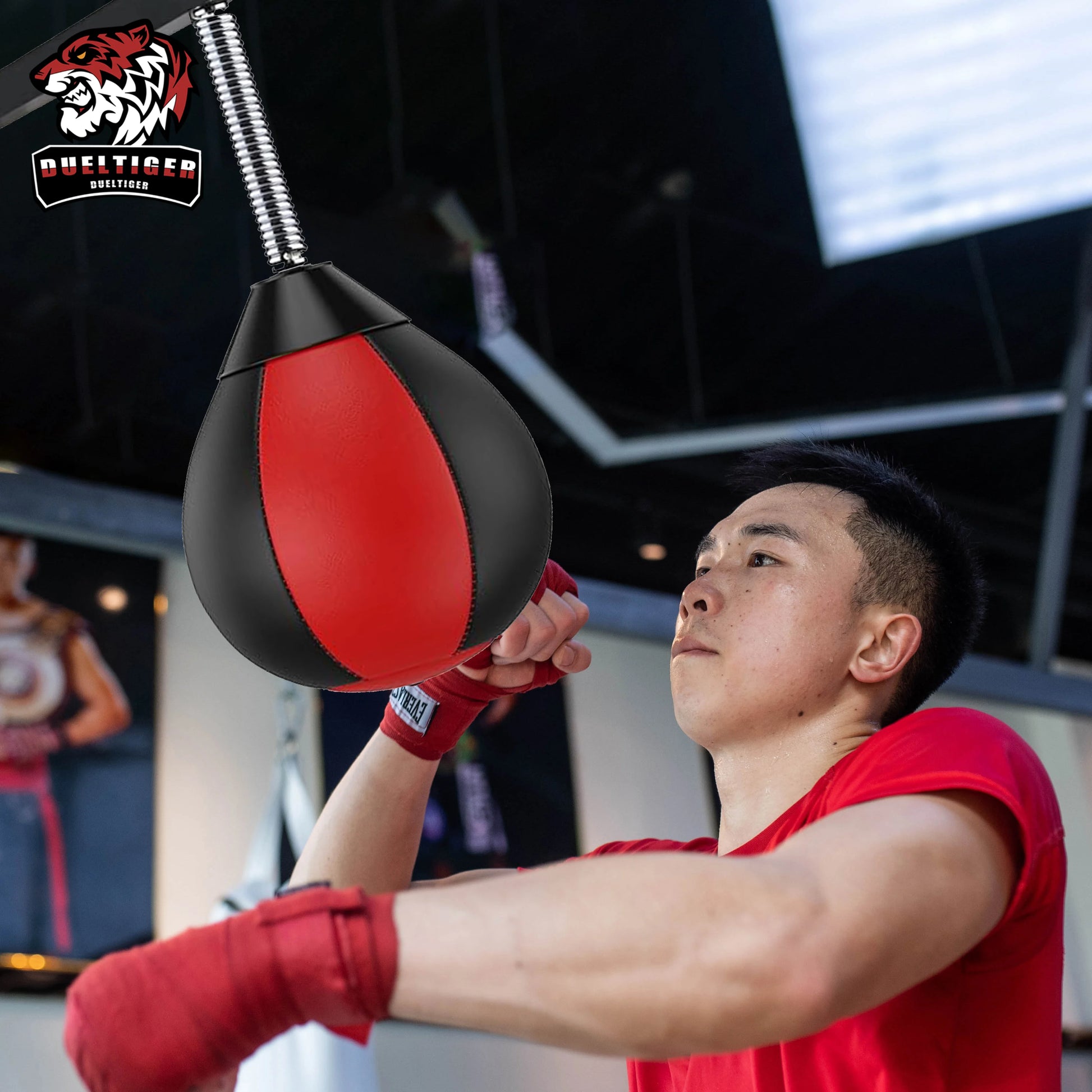 No Drilling Boxing Speed Bag with Strong Suction Cup, Wall-Mount Punching Bag & Reflex Ball for Home Gym Fitness & Workouts