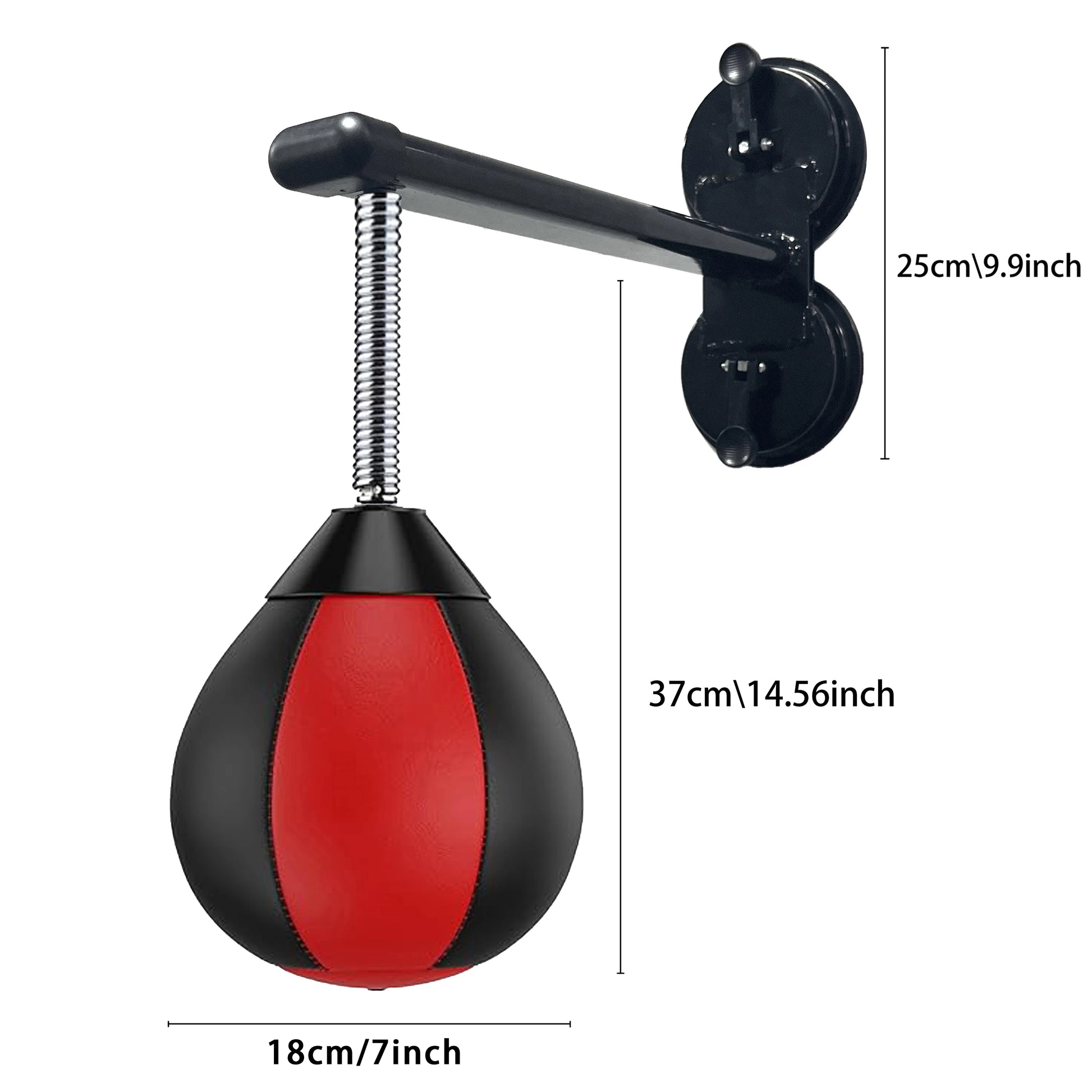 No Drilling Boxing Speed Bag with Strong Suction Cup, Wall-Mount Punching Bag & Reflex Ball for Home Gym Fitness & Workouts